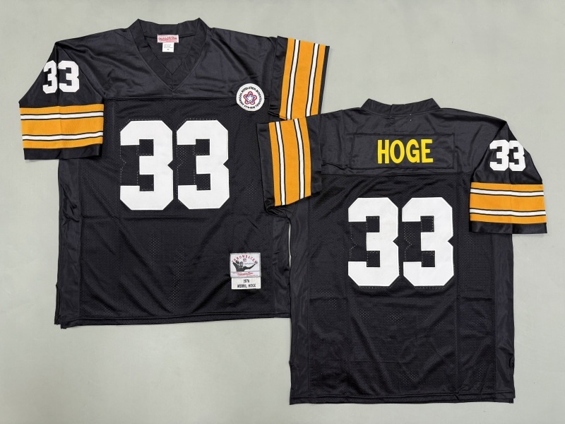 Men 2025 Pittsburgh Steelers 33 Hoge black Throwback Limited NFL Jersey style 003